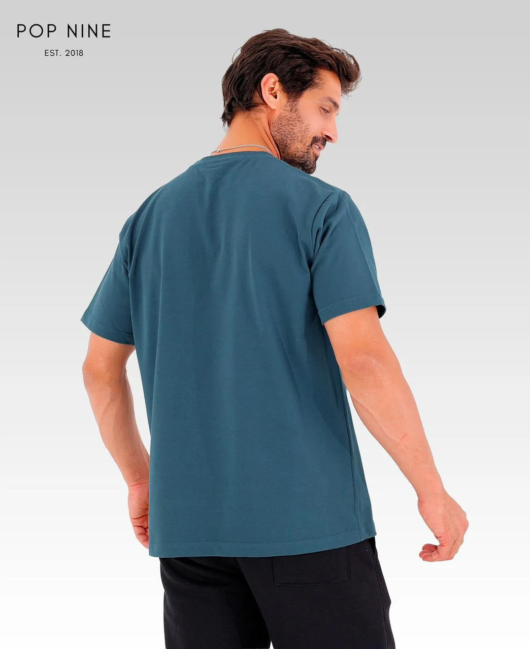 Popnine Identity Tee | Petrol Blue | 2
