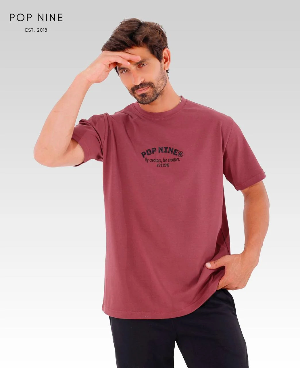 Popnine Identity Tee | Light Burgundy | 1