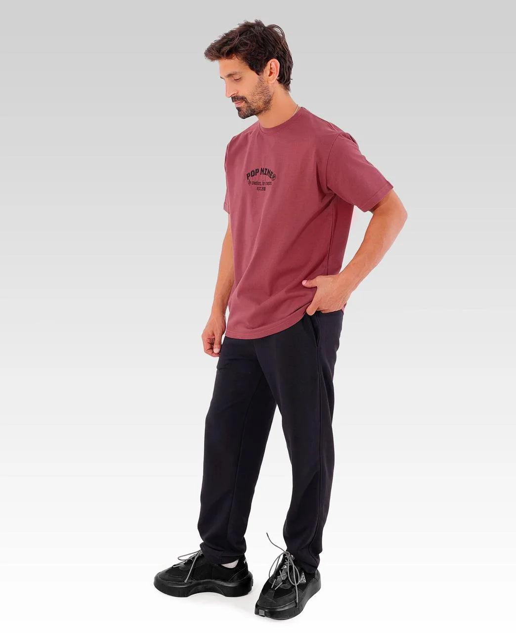 Popnine Identity Tee | Light Burgundy | 4