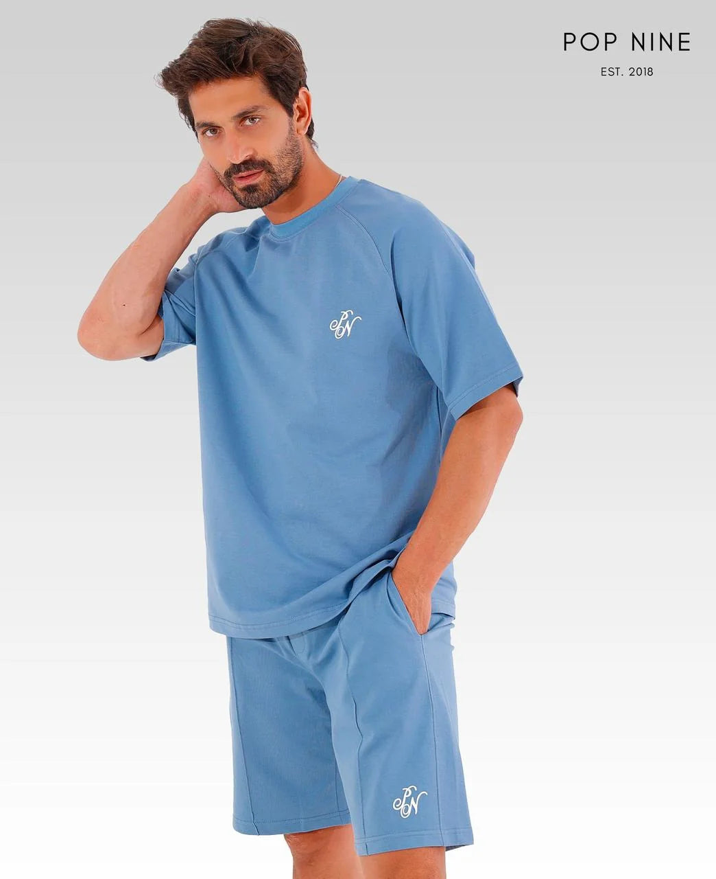 Popnine Suit Tee | Denim Blue | 2